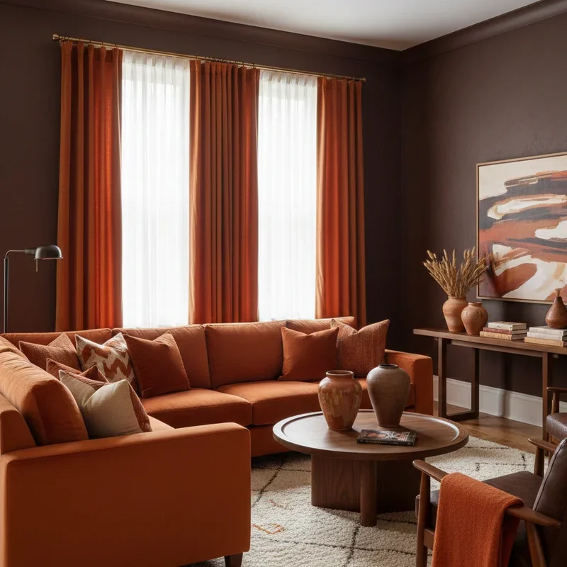 Brown Orange Living Room Ideas