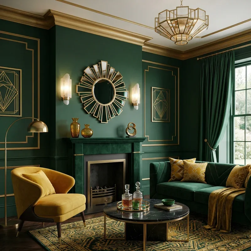 Dark Green and Yellow Living Room Ideas