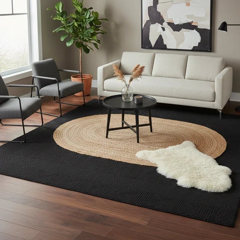 Black Rug Living Room Ideas