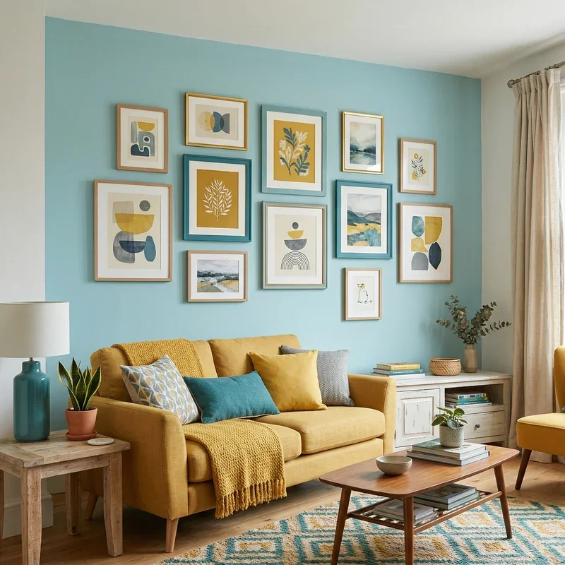Teal and Yellow Living Room Ideas