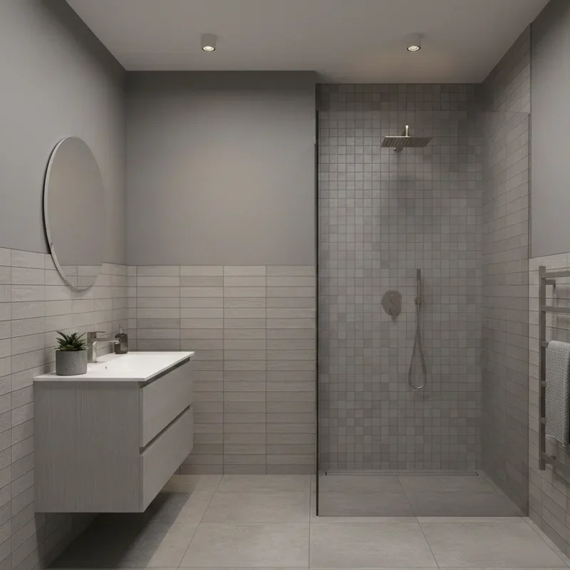 Grey Half Tiled Bathroom Ideas