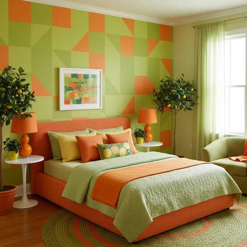 Green and Orange Bedroom Ideas