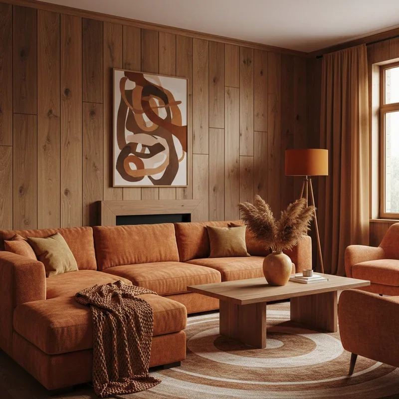 Brown Orange Living Room Ideas