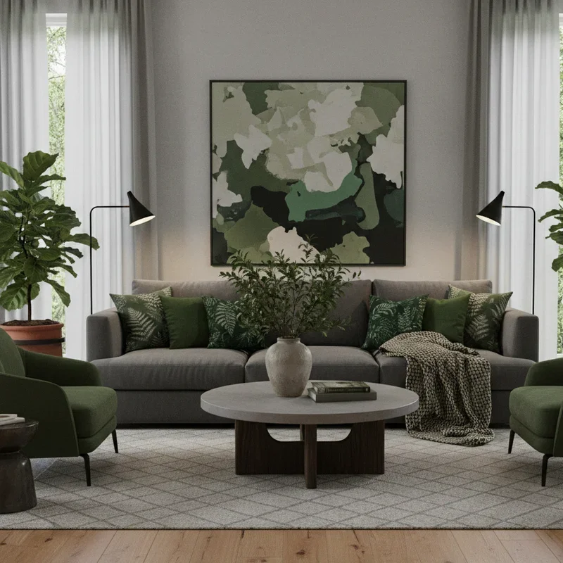 Green and Grey Living Room Ideas
