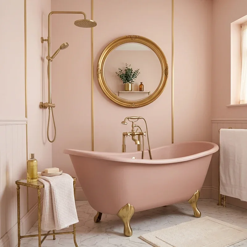 Pink and Gold Bathroom Ideas