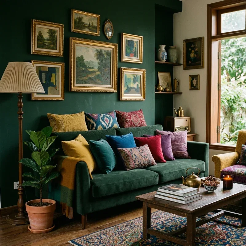 Dark Green and Yellow Living Room Ideas