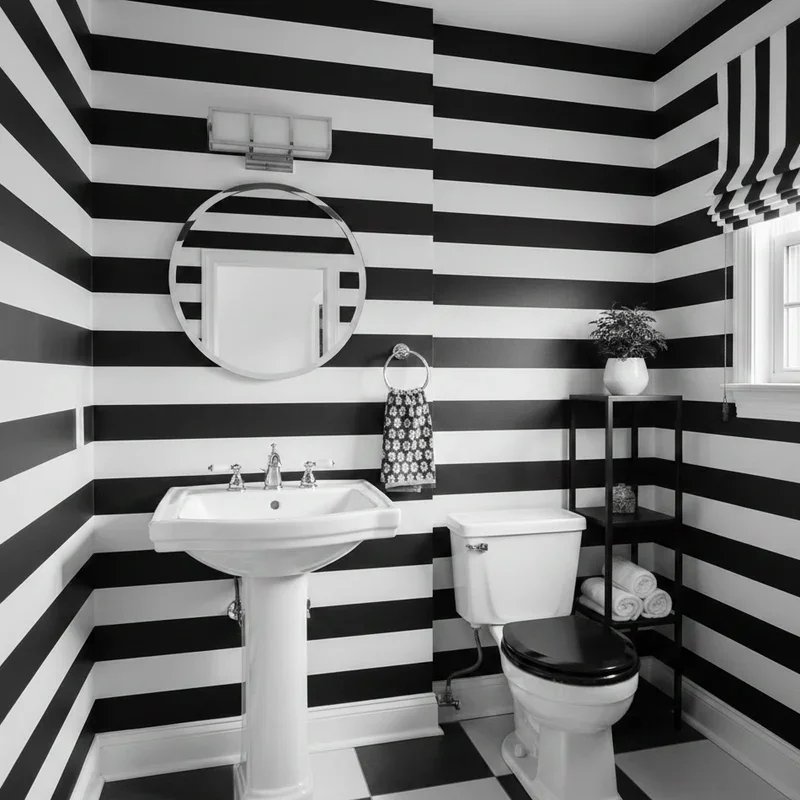 Black and White Powder Room Ideas