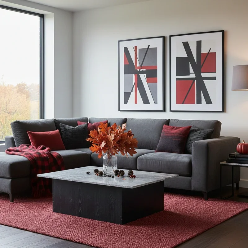 Red Black And Grey Living Room Ideas