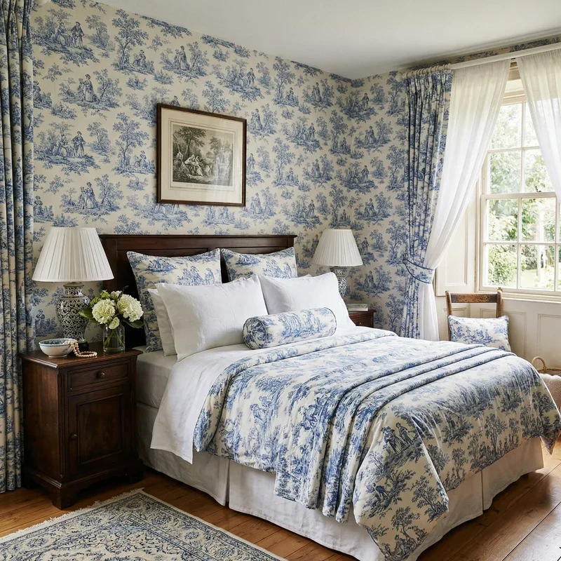 16 Toile Bedroom Ideas for Beautiful Traditional Rooms