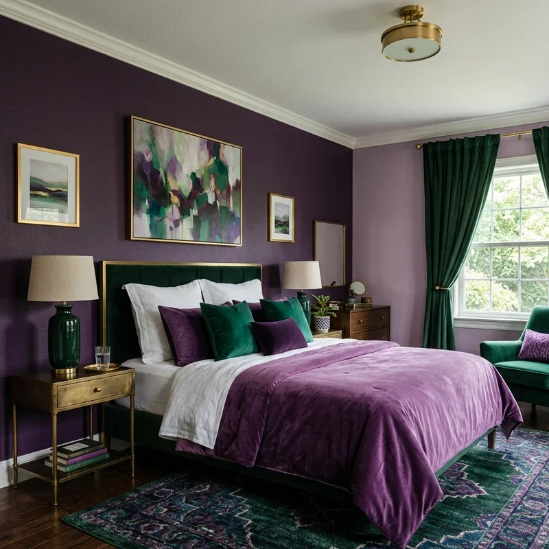 Purple and Green Bedroom Ideas