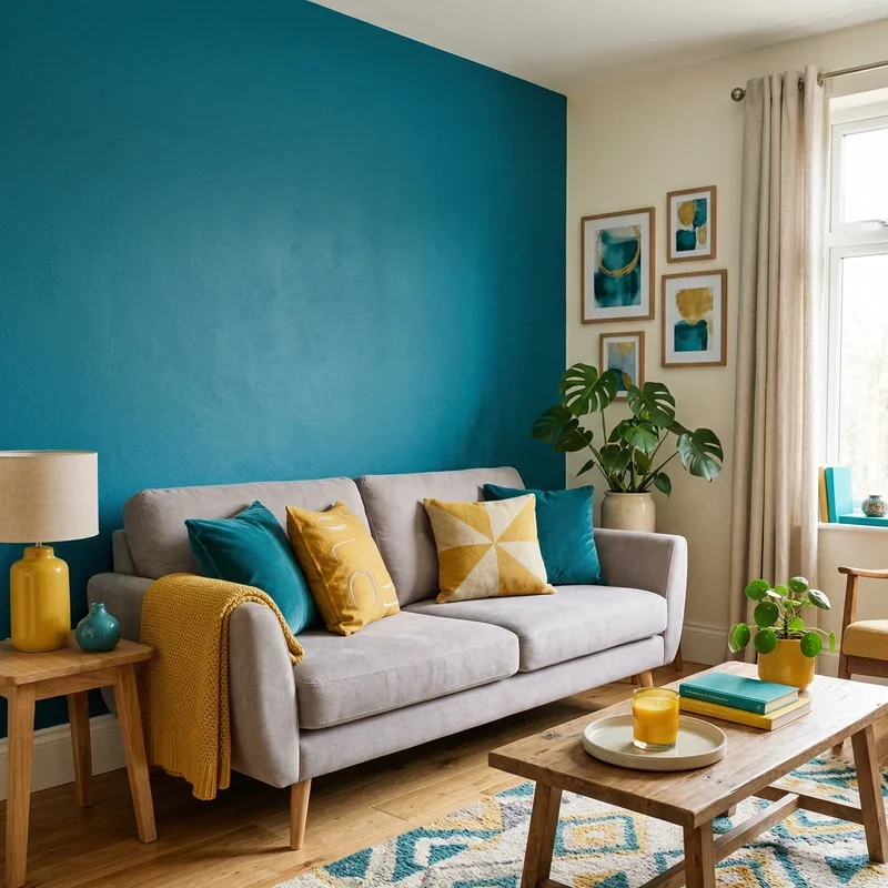 Teal and Yellow Living Room Ideas
