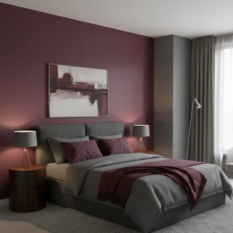 Burgundy and Grey Bedroom Ideas