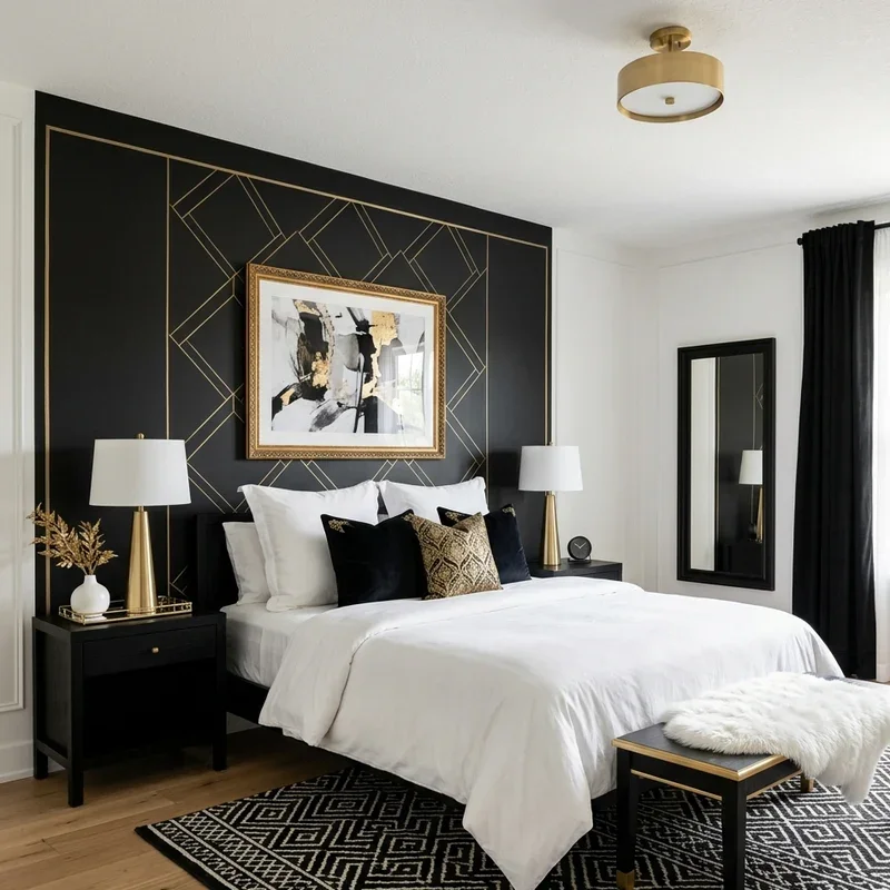 Black White and Gold Bedroom Ideas
