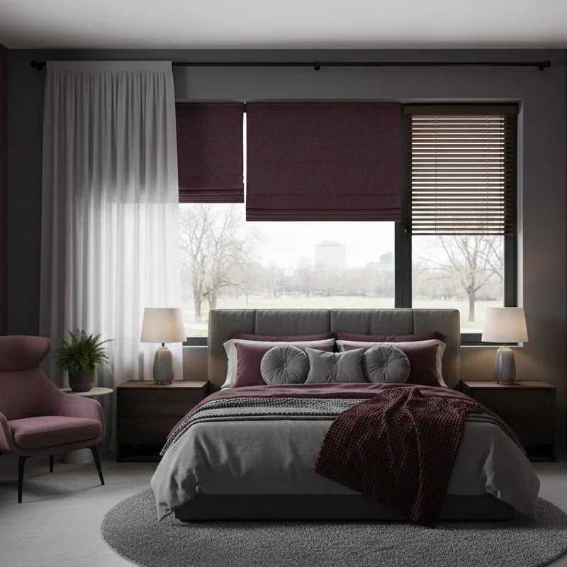 Burgundy and Grey Bedroom Ideas