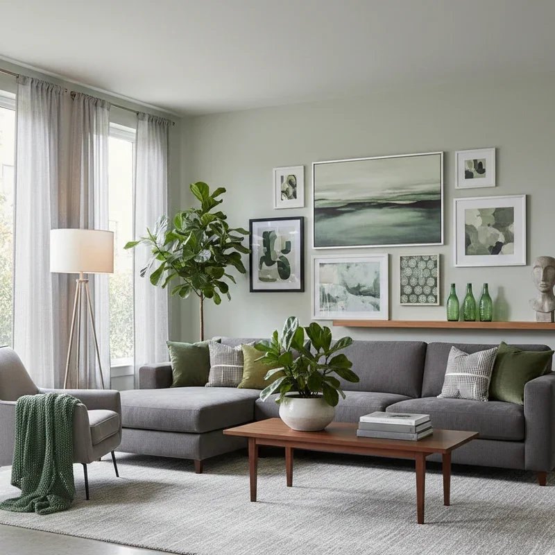 Green and Grey Living Room Ideas