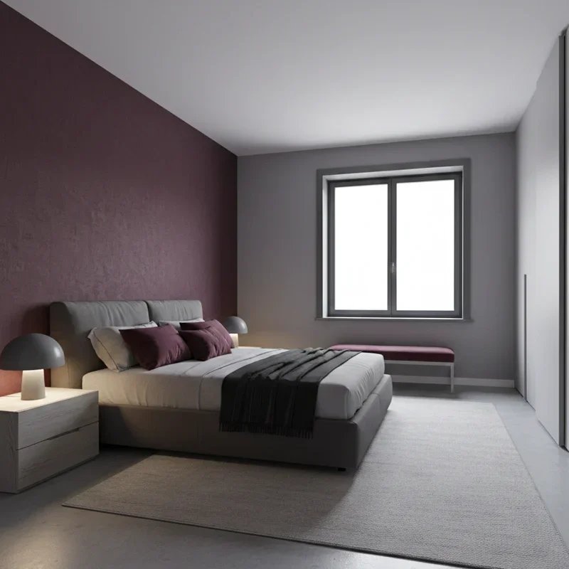 Burgundy and Grey Bedroom Ideas