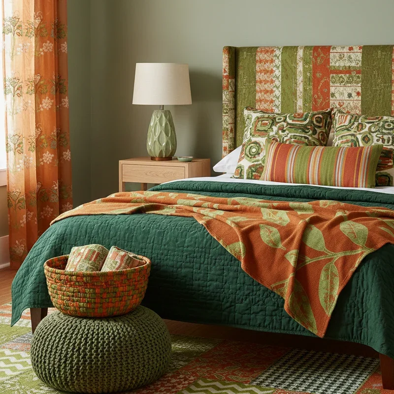 Green and Orange Bedroom Ideas