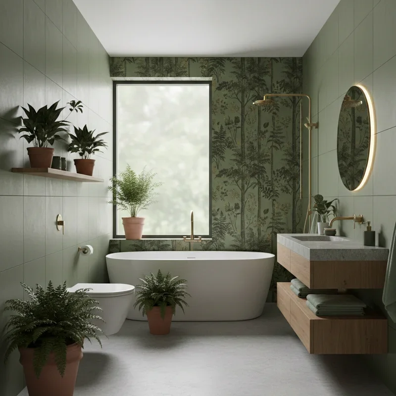 Olive Green Bathroom Ideas