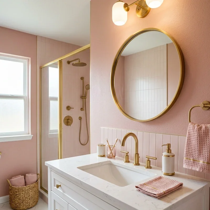 Pink and Gold Bathroom Ideas