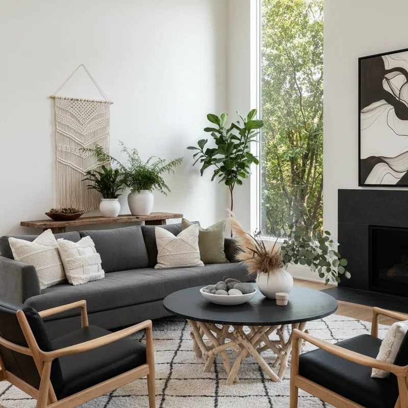 Black and White Living Room Ideas