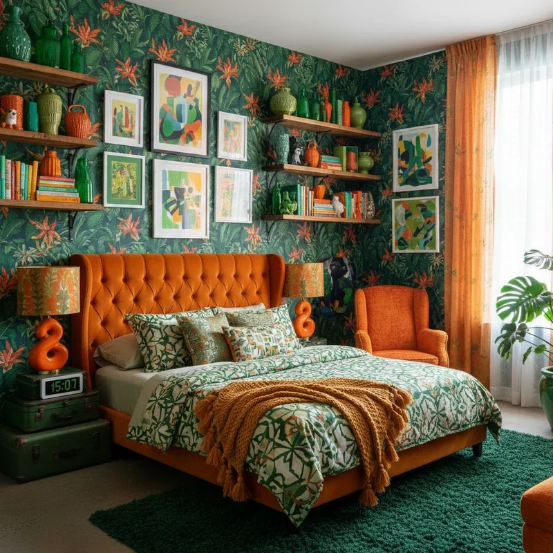 Green and Orange Bedroom Ideas