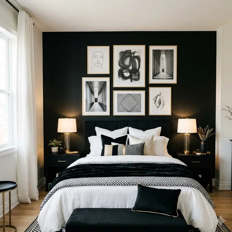Black White and Gold Bedroom Ideas