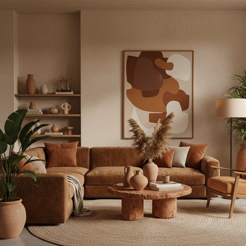 Brown Orange Living Room Ideas