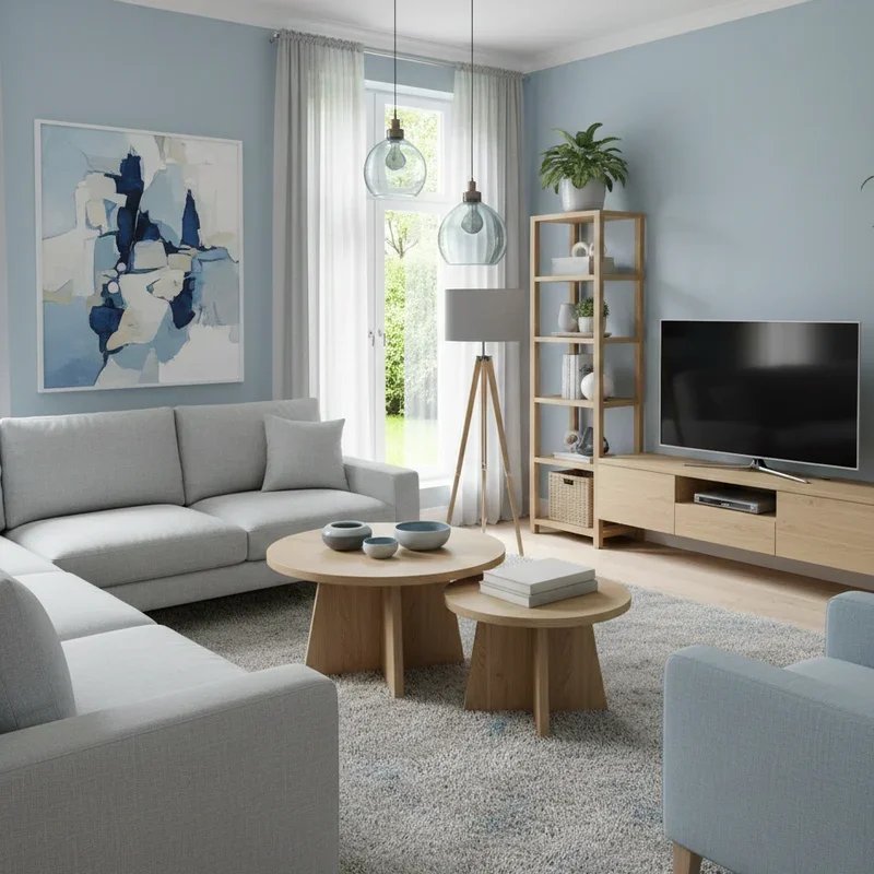 Light Blue and Grey Living Room Ideas