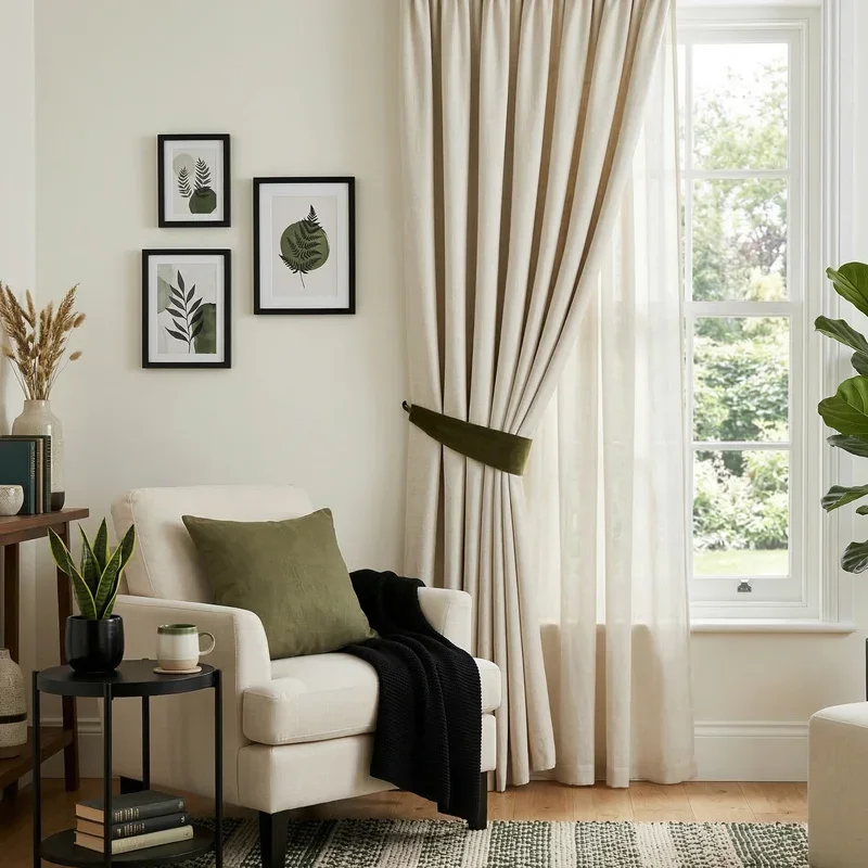 Black Cream and Green Living Room Ideas