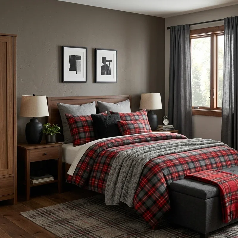 Red Black and Grey Bedroom Ideas