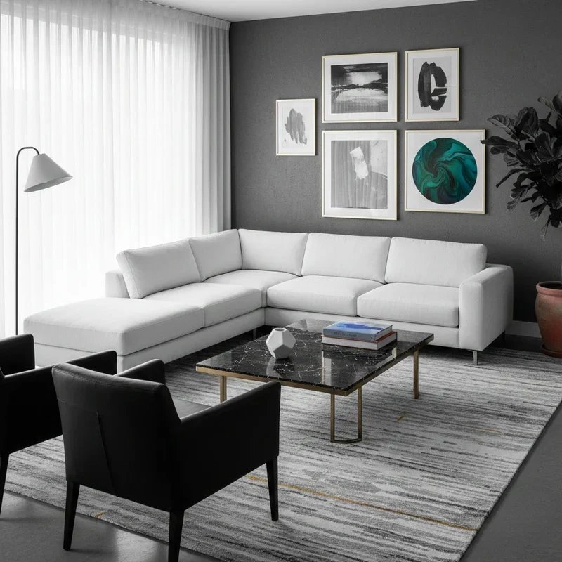 Black and White Living Room Ideas
