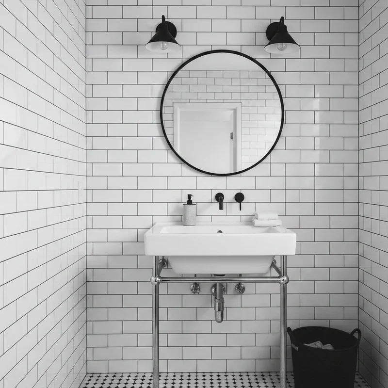 Black and White Powder Room Ideas