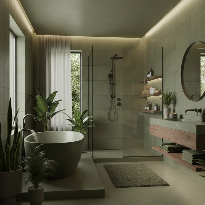 Olive Green Bathroom Ideas