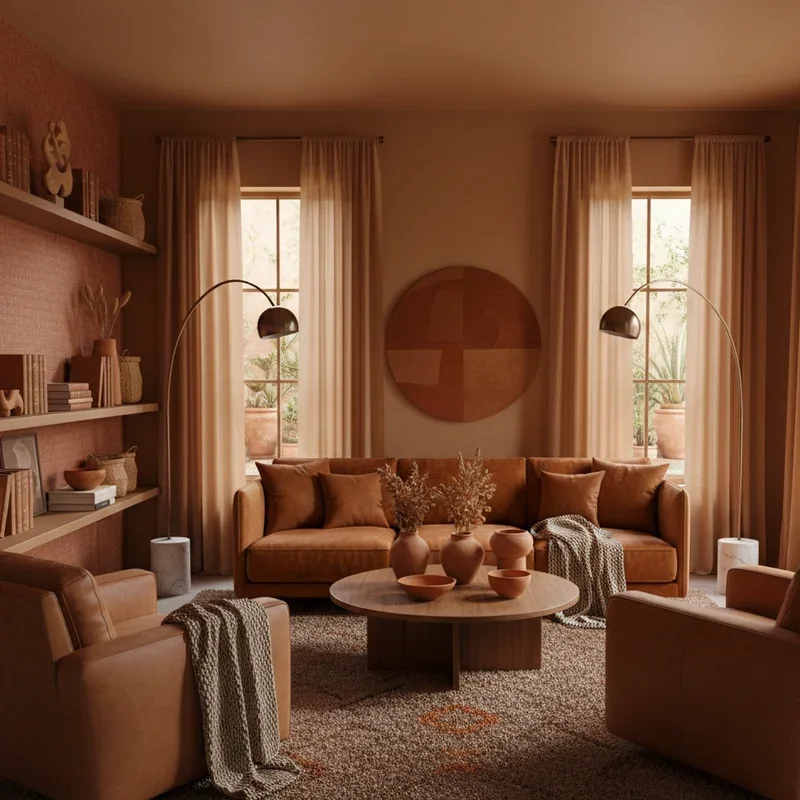 Brown Orange Living Room Ideas