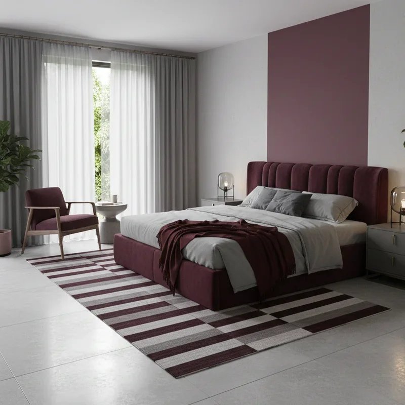Burgundy and Grey Bedroom Ideas