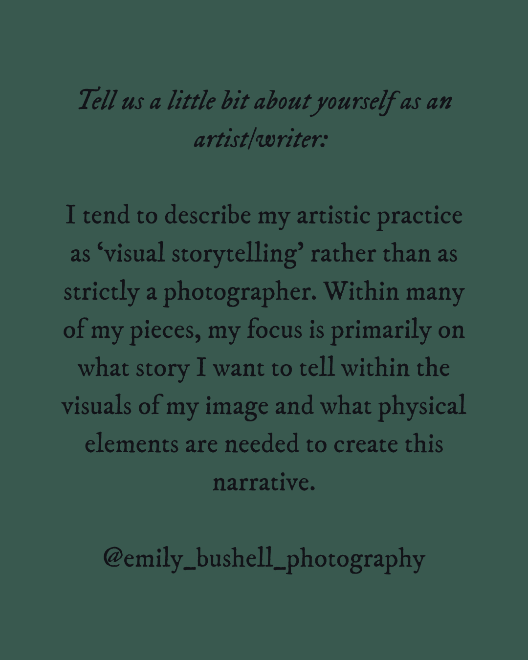 Artist Interview: Emily Bushell