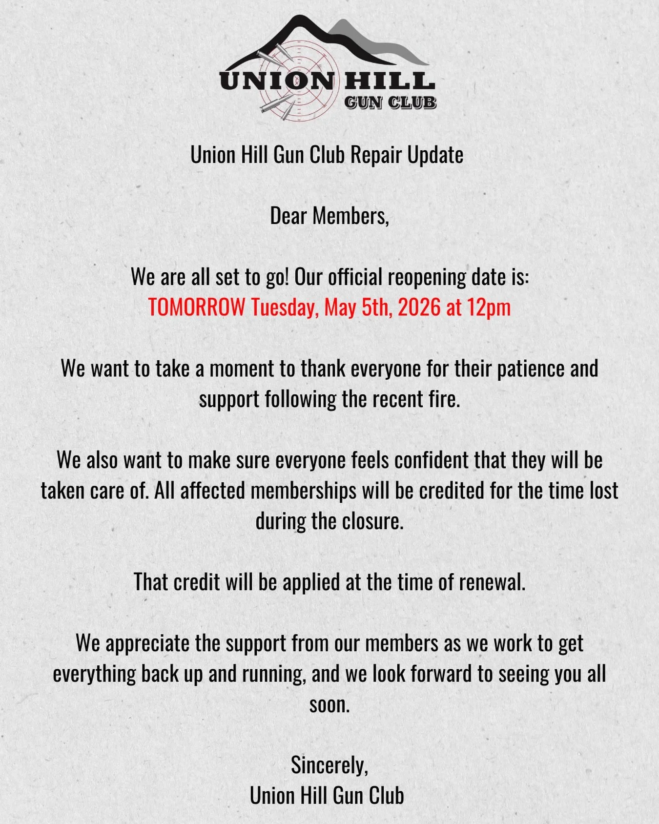 We can&rsquo;t wait to have everyone back at the club!