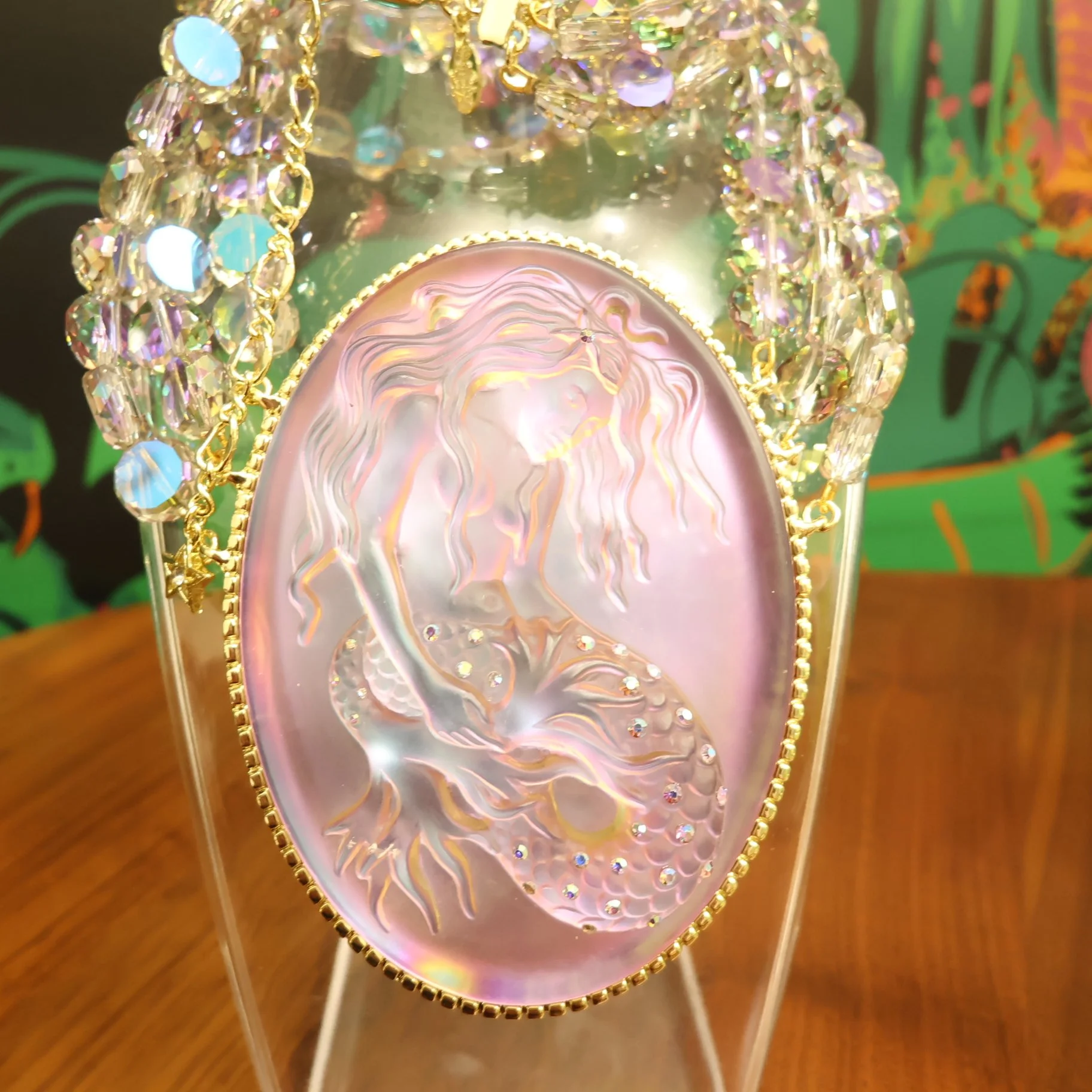 Kirks Folly Mermaid Necklace Pink Goldtone