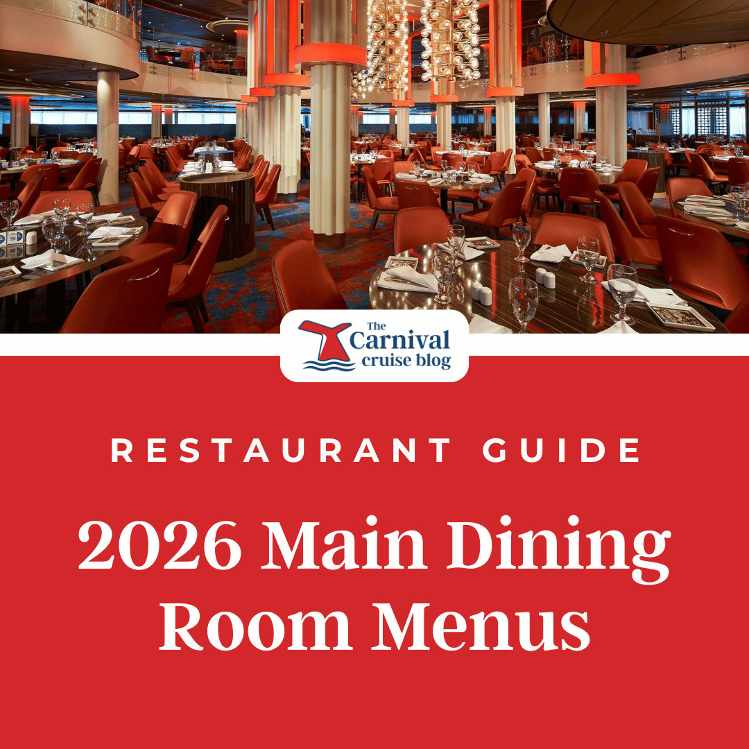 Carnival Cruise Line 2026 Main Dining Room PDF Menus and Dining Info