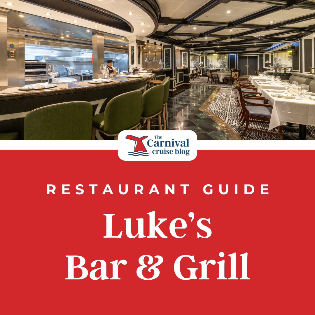 Luke’s Bar &amp; Grill Menu, Price, and Dining Info - Carnival Cruise Line