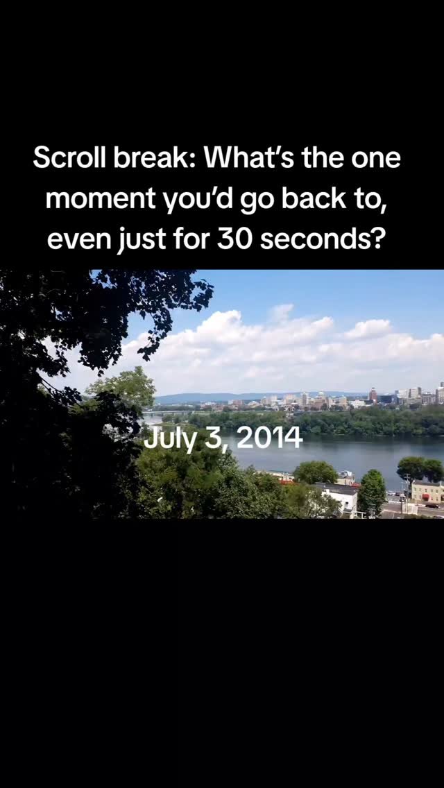 Scroll break.
July 3, 2014
If you could go back to just one moment, where would you go?
#spokenmementos #scrollbreak #memory #nostalgia #harrisburgpa #negleypark #susquehannariver #july#cityview #summervibe #timecapsule #foryou #imissyou #iloveyou