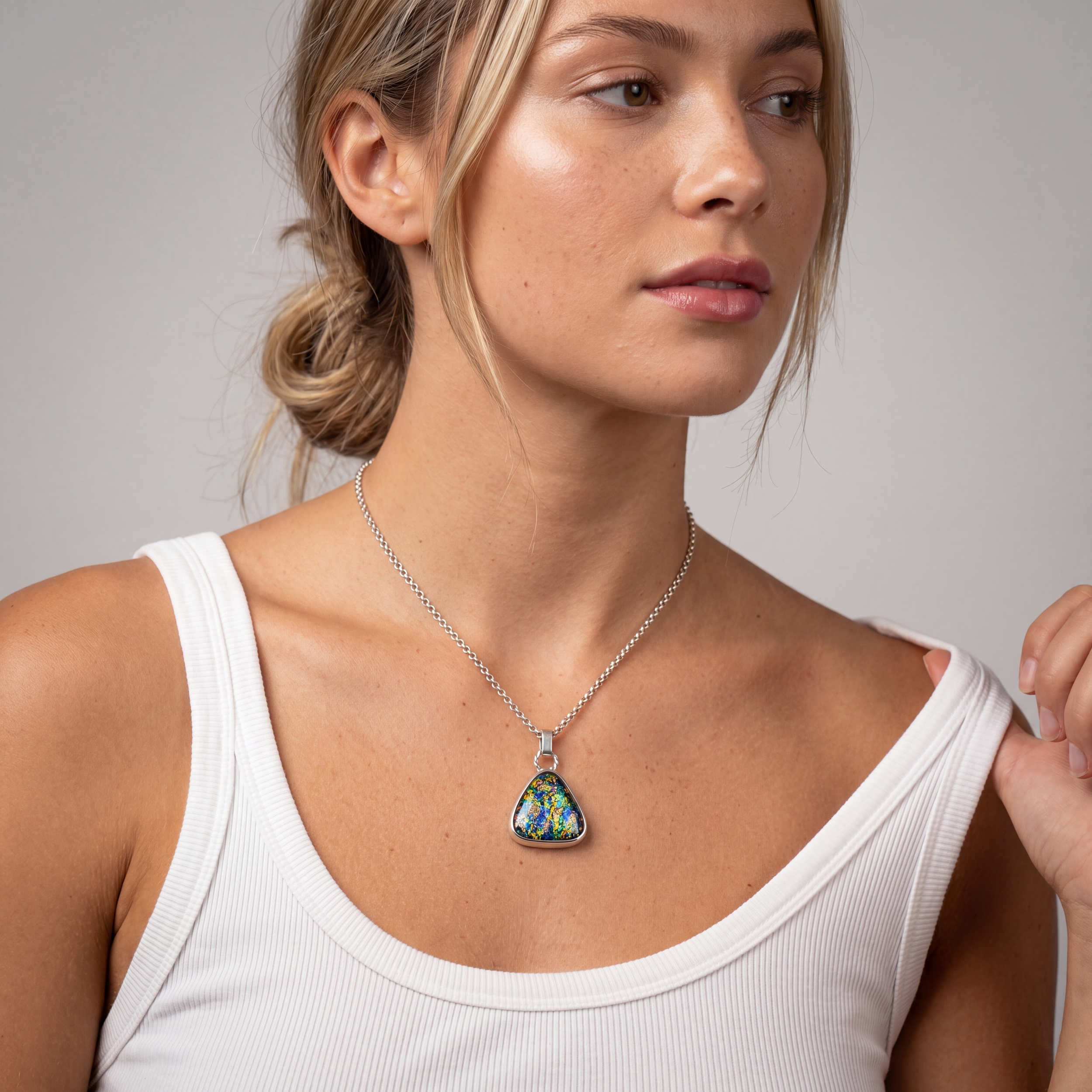 Van Gogh Jewelry Necklace Pendant Artist Sea Glass Seaglass Dichroic