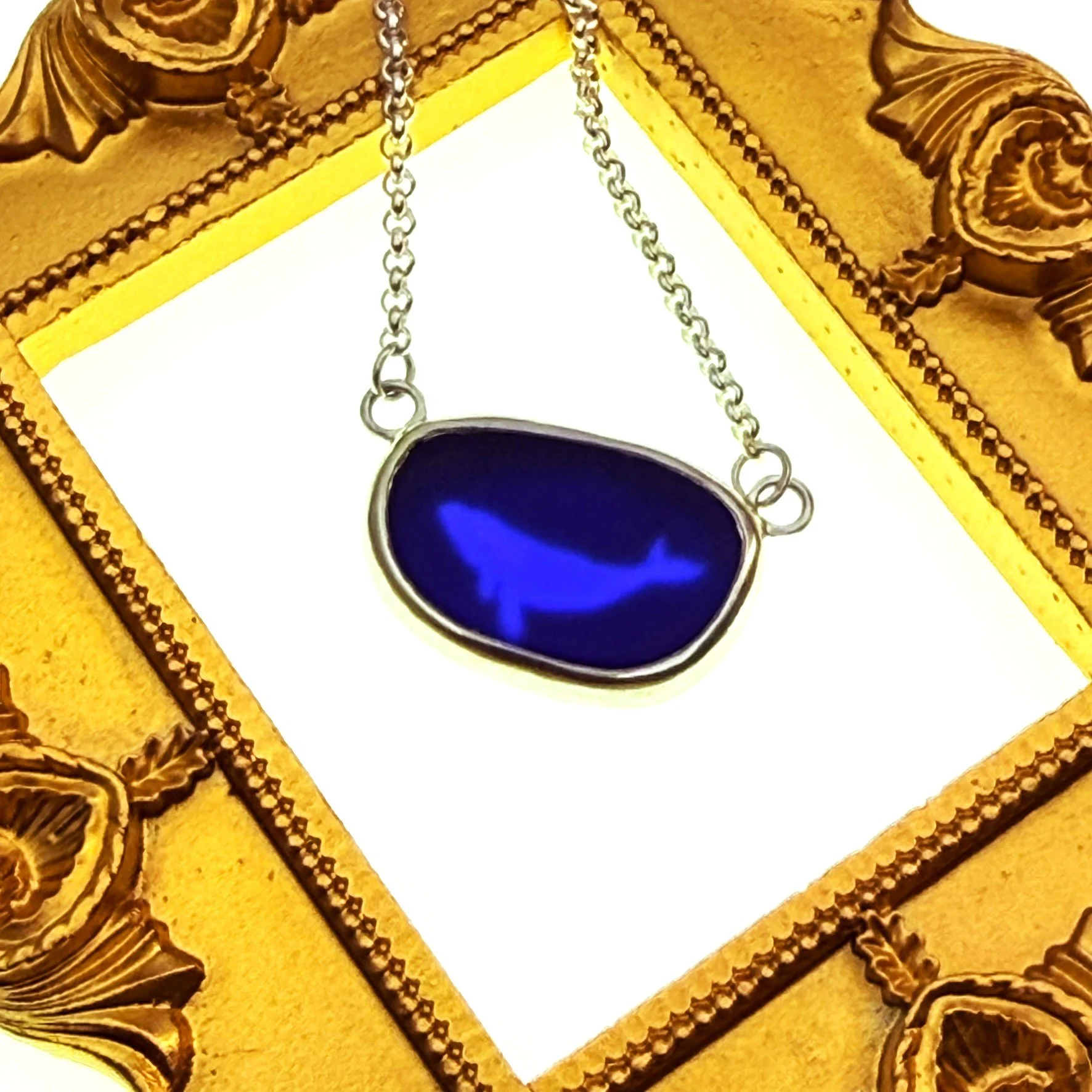 Whale Van Gogh Jewelry Necklace Pendant Artist Sea Glass Seaglass Dichroic A IMG_1323.JPEG
