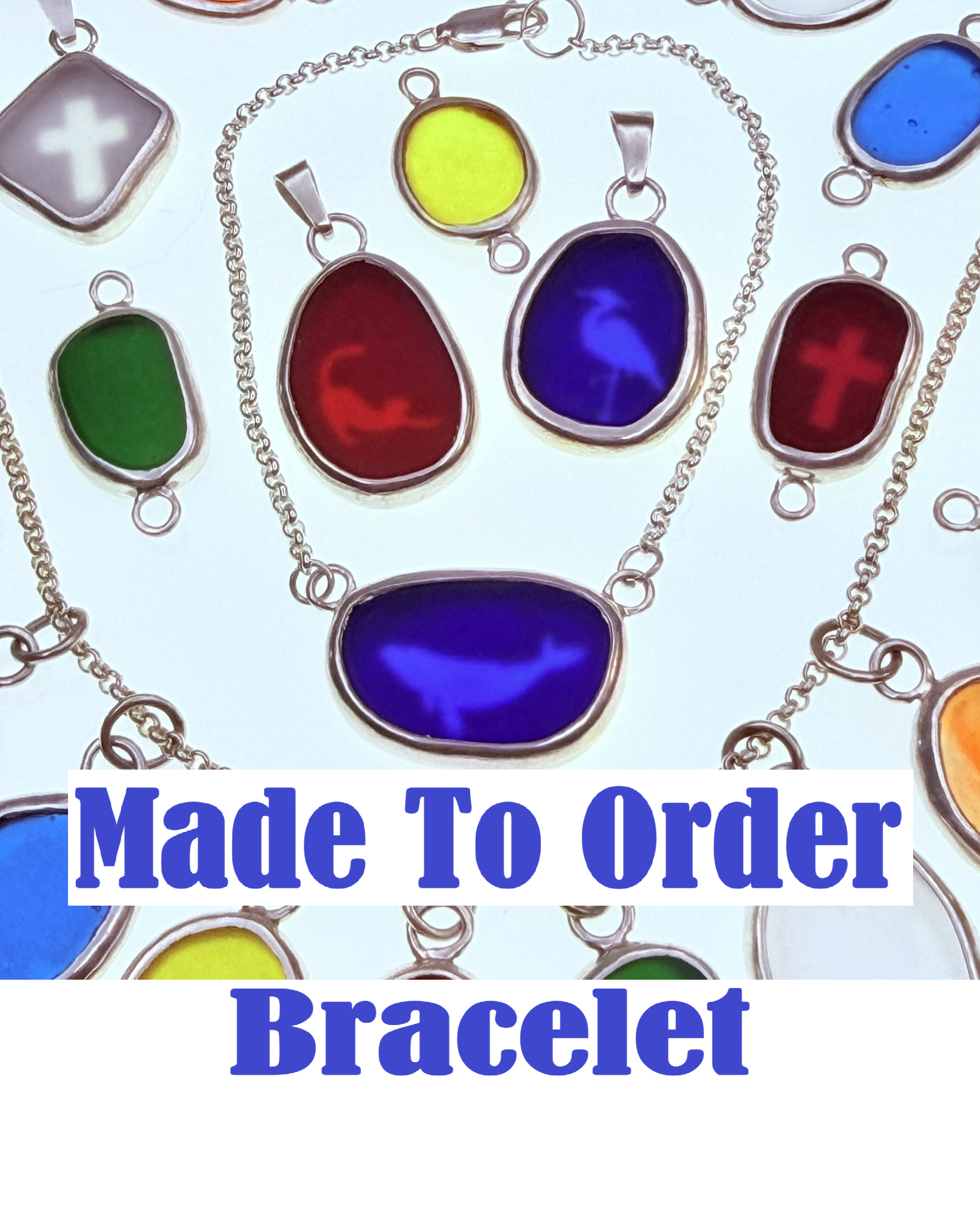 Build Your Own Bracelet - Van Gogh Sea Glass Bracelet With Design