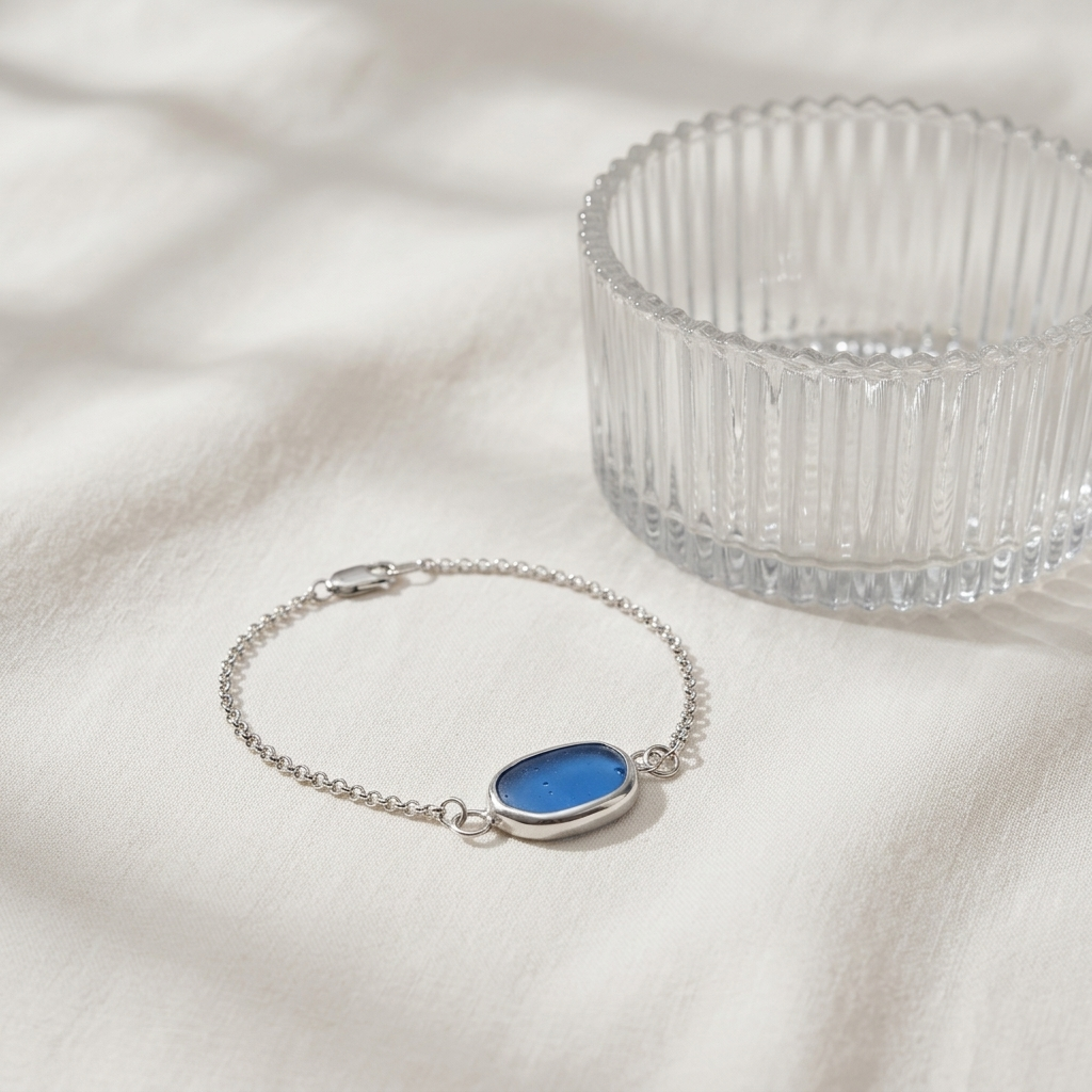 Van Gogh Jewelry Bracelet Necklace Pendant Artist Sea Glass Seaglass Dichroic Bracelet Beach Glass