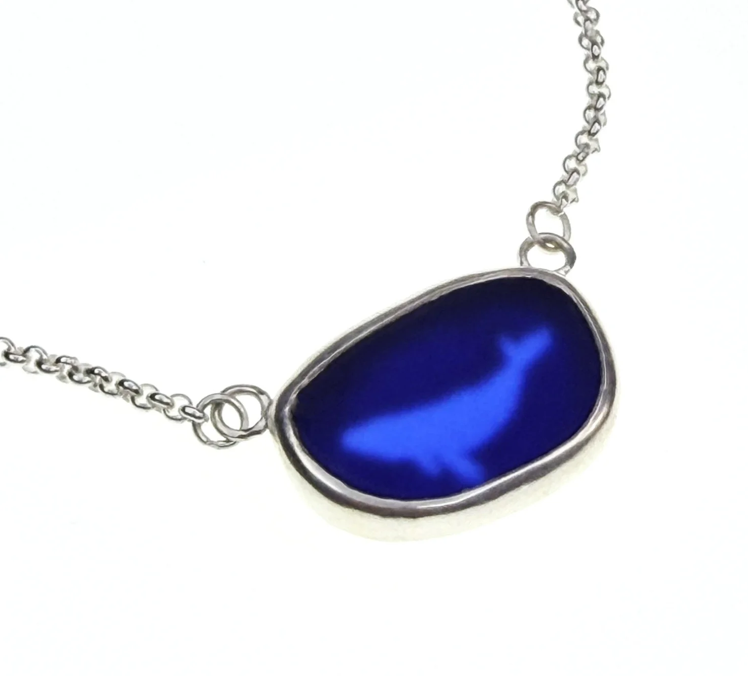 Whale - Blue Van Gogh Sea Glass - Bracelet or Necklace -#25EE