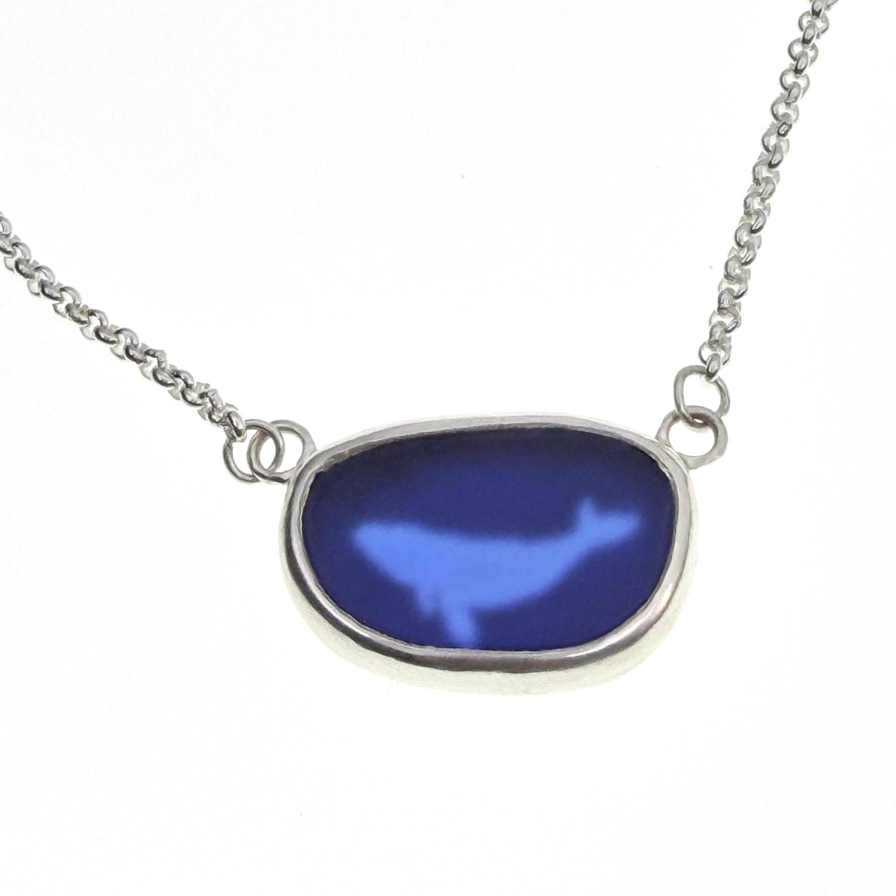 Whale Van Gogh Jewelry Necklace Pendant Artist Sea Glass Seaglass Dichroic