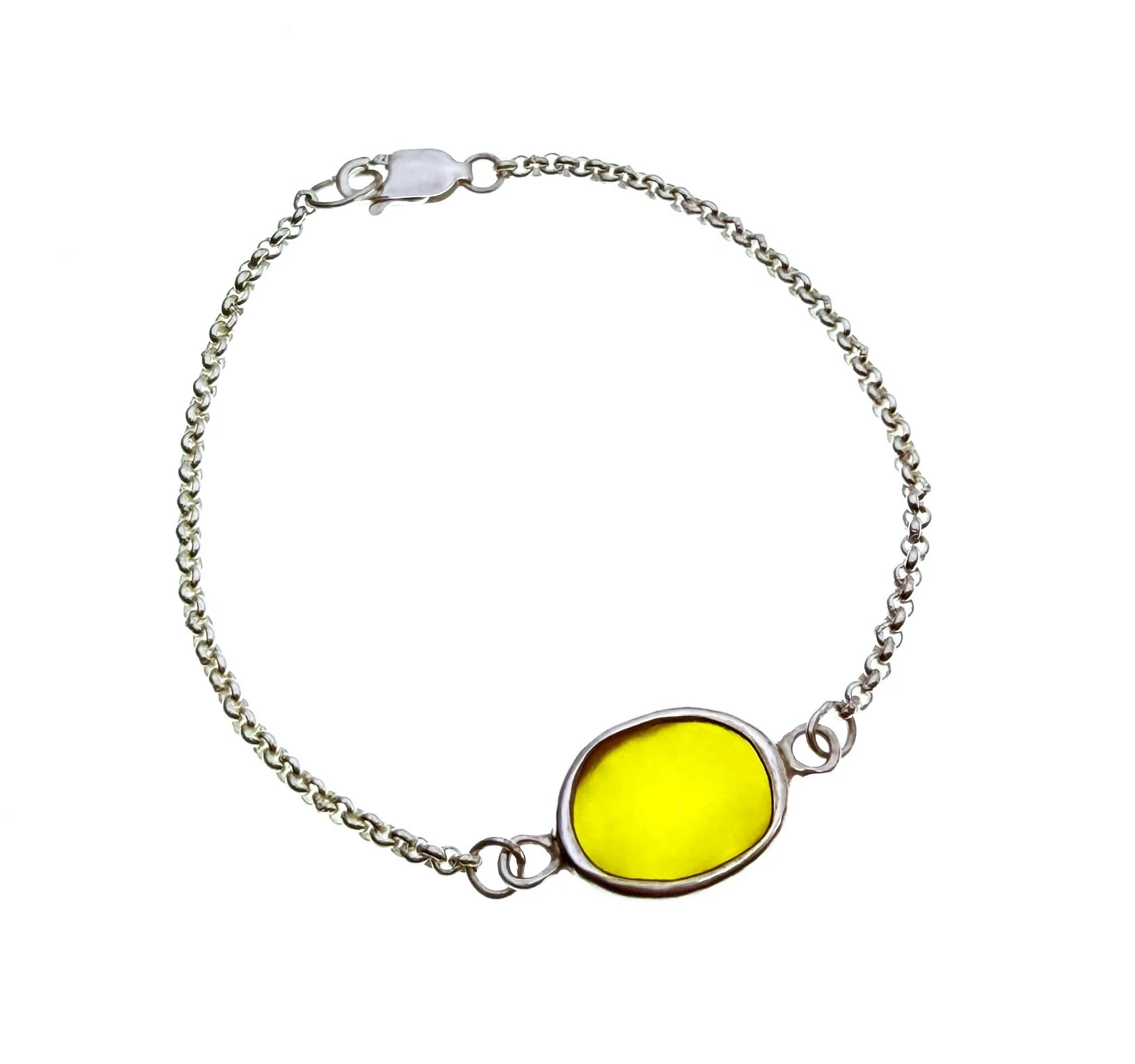Van Gogh Jewelry Bracelet Necklace Pendant Artist Sea Glass Seaglass Dichroic Bracelet Beach Glass Yellow Bracelet IMG_1035.JPEG