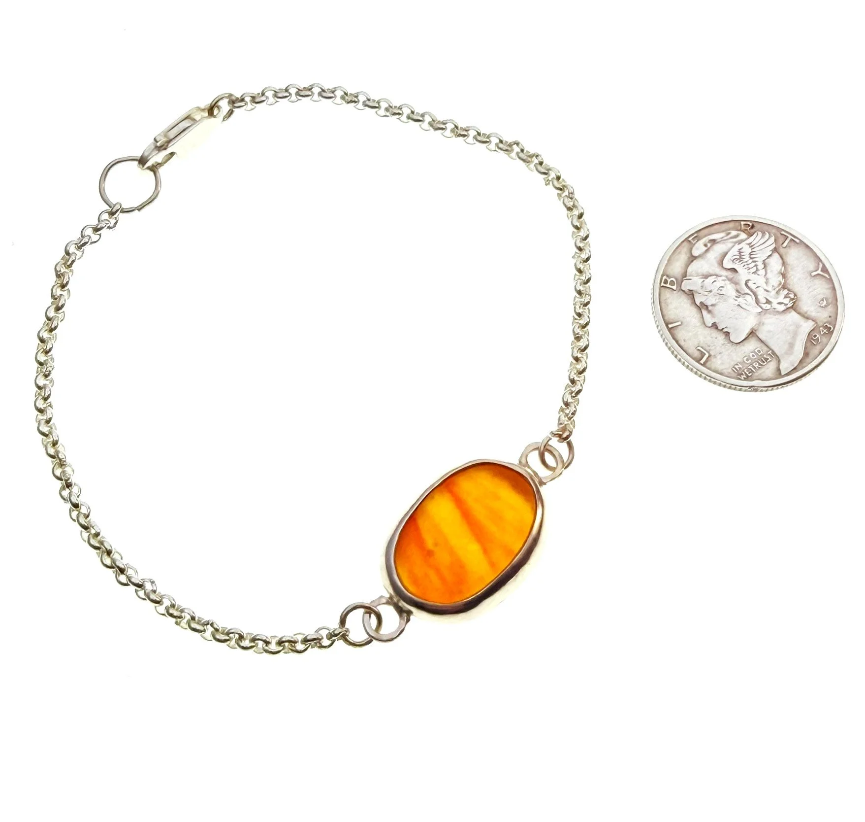 Van Gogh Jewelry Bracelet Necklace Pendant Artist Sea Glass Seaglass Dichroic Bracelet Beach Glass Peach Bracelet IMG_1014.JPEG