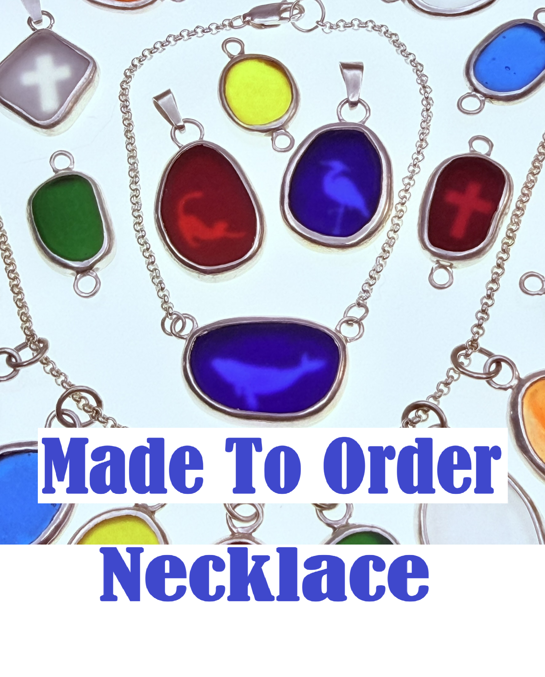 Build Your Own Necklace - Van Gogh Sea Glass Pendant With Design